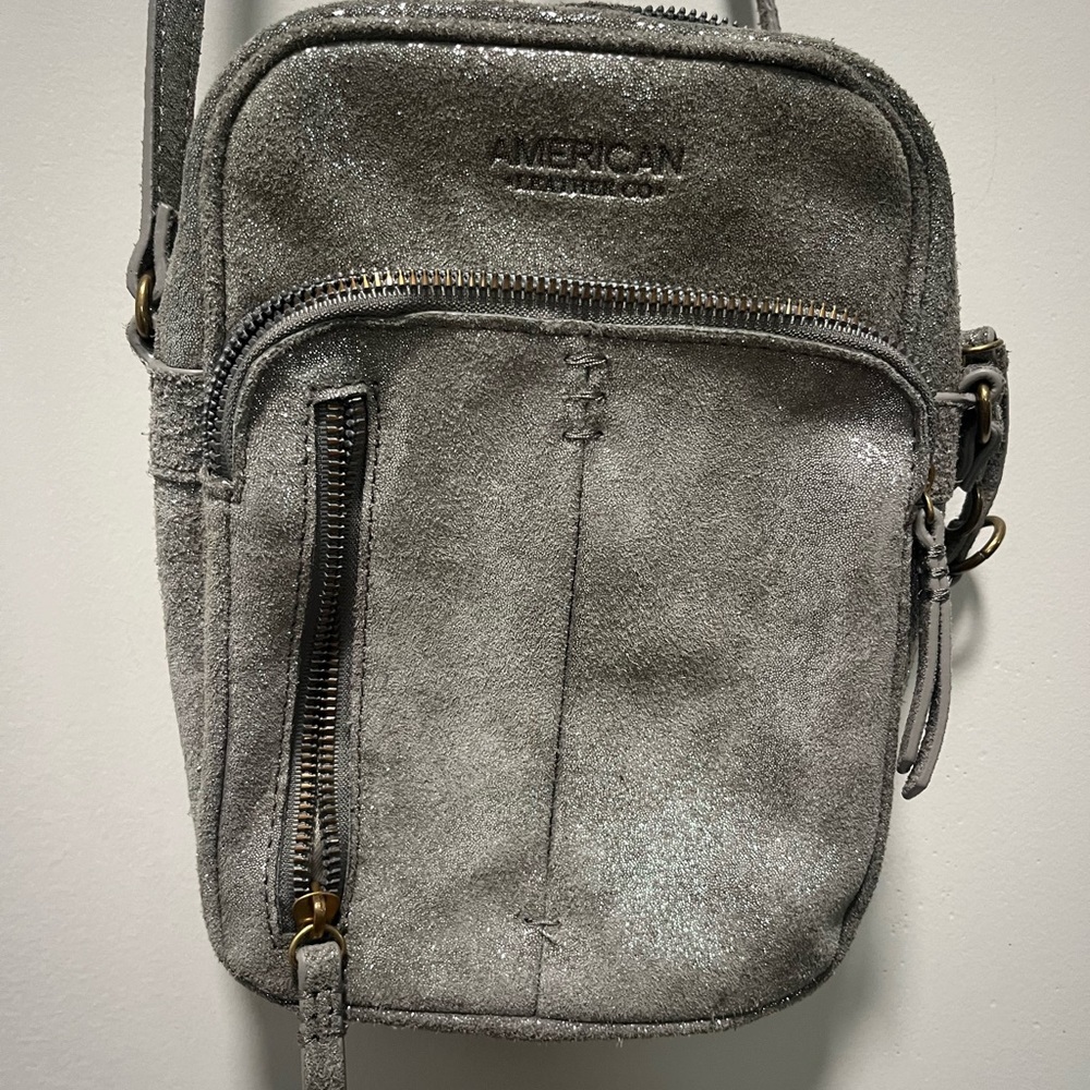 American Leather Co. silver crossbody purse